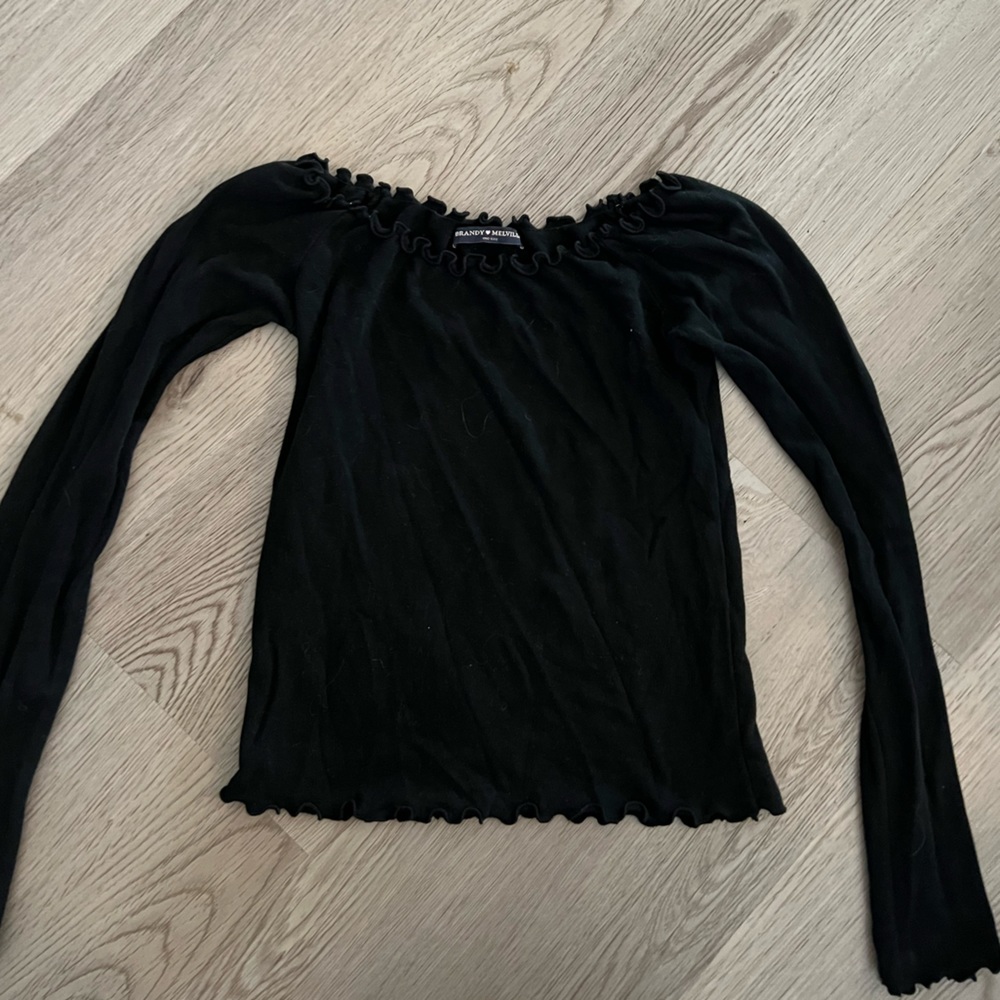 Brandy Melville black long sleeve off the shoulder top